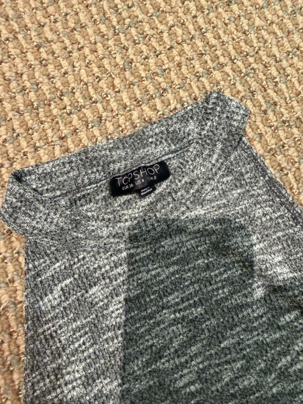 Topshop Gray Ribbed Mock Neck Tank - Picture 2 of 2